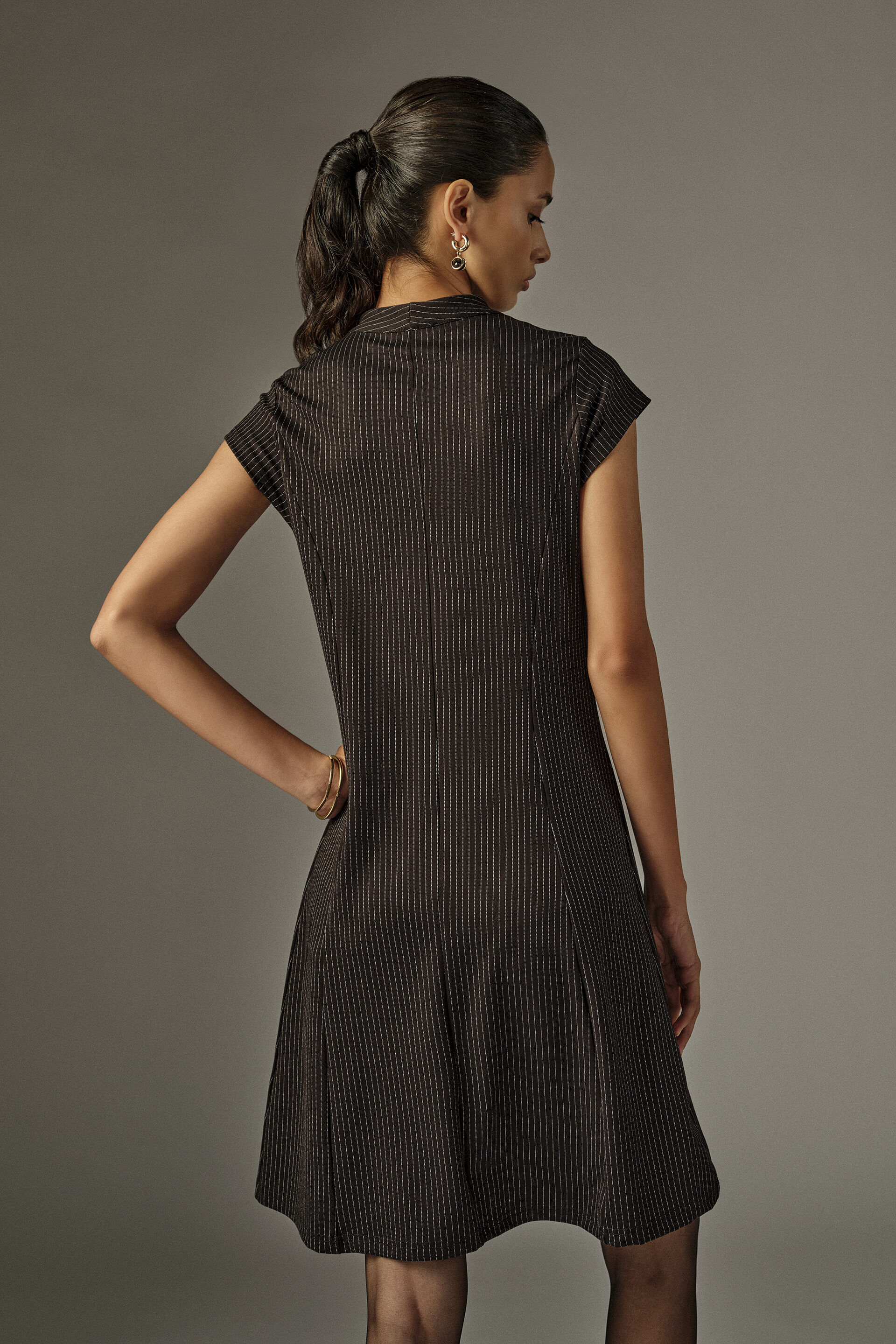 Miriam Black & White Striped Dress, Black, image 5